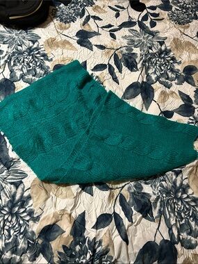Cozy Cable Knit Teal Infinity Scarf